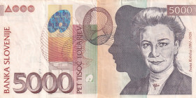 Slovenia, 5.000 Tolarjev, 2002, VF, p33a