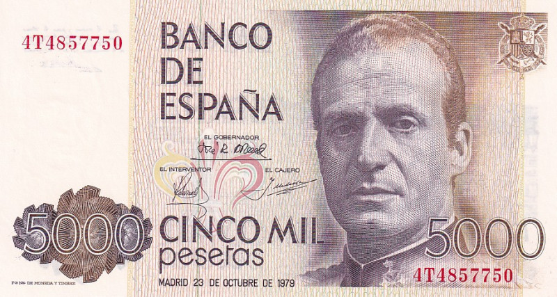 Spain, 5.000 Pesetas, 1979, UNC, p160

Queen Elizabeth II Portrait

Estimate...