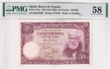 Spain, 50 Pesetas, 1956, AUNC, p141a, Banco de Espana