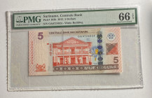 Suriname, 5 Dollars, 2012, UNC, p162b