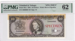 Trinidad & Tobago, 10 Dollars, 1964, UNC, p28cs, SPECIMEN