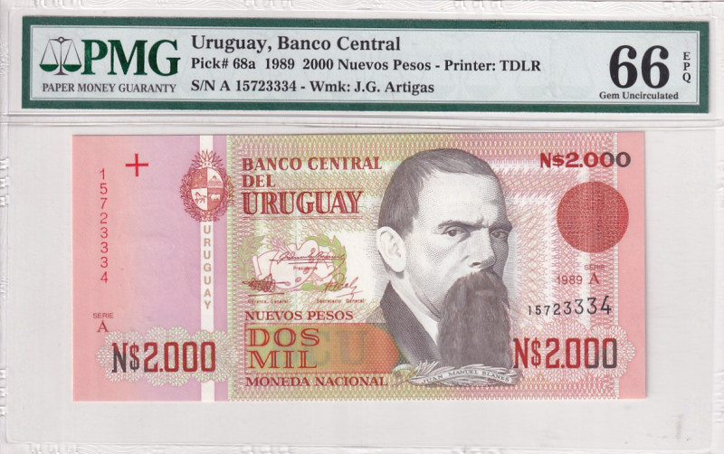 Uruguay, 2.000 Nuevos Pesos, 1989, UNC, p68a

PMG 66 EPQ

Estimate: USD 25-5...