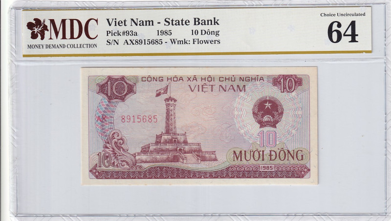 Viet Nam, 10 Dông, 1985, UNC, p93a

MDC 64, State Bank

Estimate: USD 20-40