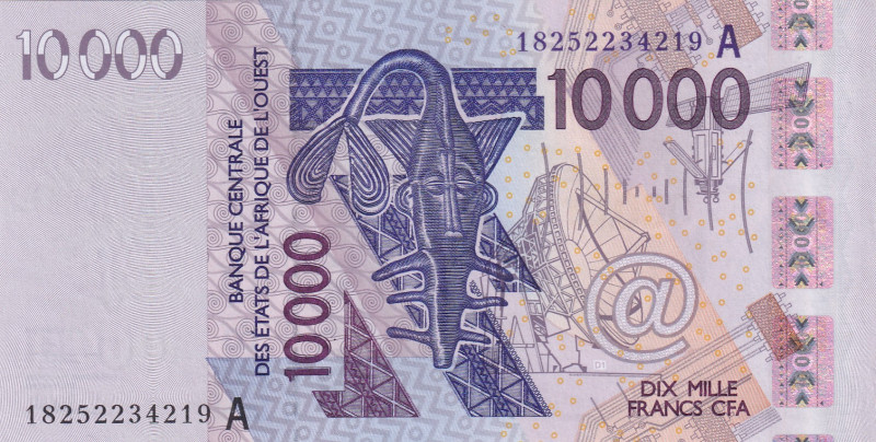 West African States, 10.000 Francs, 2018, UNC, p118A

"A'' Ivory Coast

Esti...