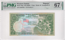 Western Samoa, 1 Tala, 2020, UNC, p19rp, Reprint