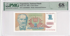Yugoslavia, 1 Novi Dinar, 1994, UNC, p145a, National Bank