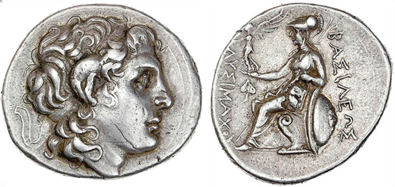 ROIS ET DYNASTIES DE THRACE
Lysimaque (297-281) : Tétradrachme à la tête d'Alex...