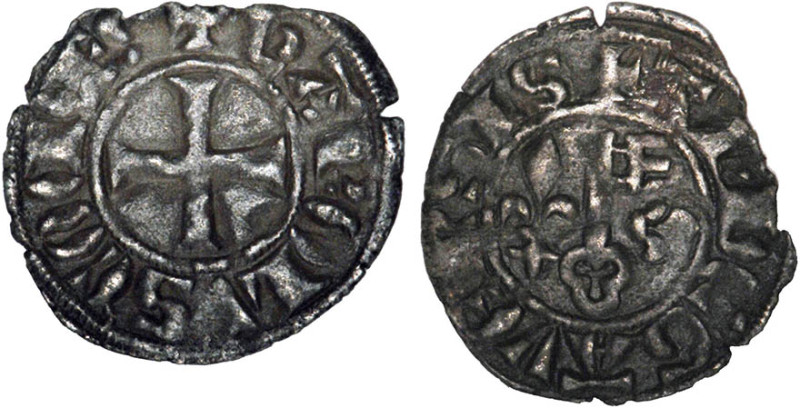 ANJOU, comté
Charles II (1285-1290) : Denier d'argent, croix non cantonnée
 - ...