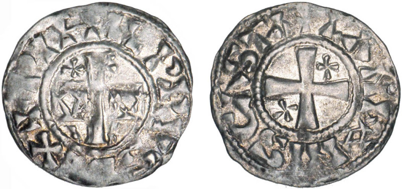 PHILIPPE Ier (1060-1108)
Château-Landon : Denier, 1er type
 - TTB 40 (TTB+)
A...