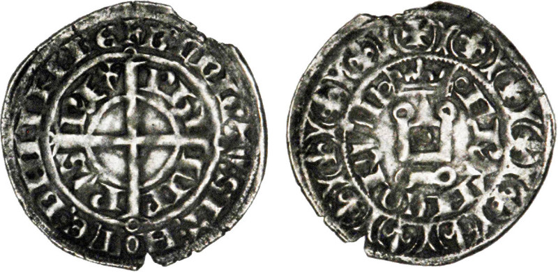 PHILIPPE VI de Valois (1328-1350)
Gros à la couronne, 4e émission, variété reve...