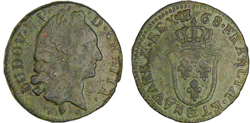 LOUIS XV le Bien aimé (1715-1774)
Sol d'Aix
1768 & - TTB 40 (TTB+)



DR 5...