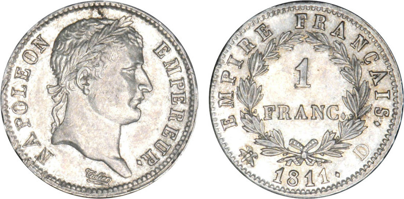 1 FRANC
1 FRANC au revers Empire Français
1811 D - SUP 58 (SUP)
Rare surtout ...