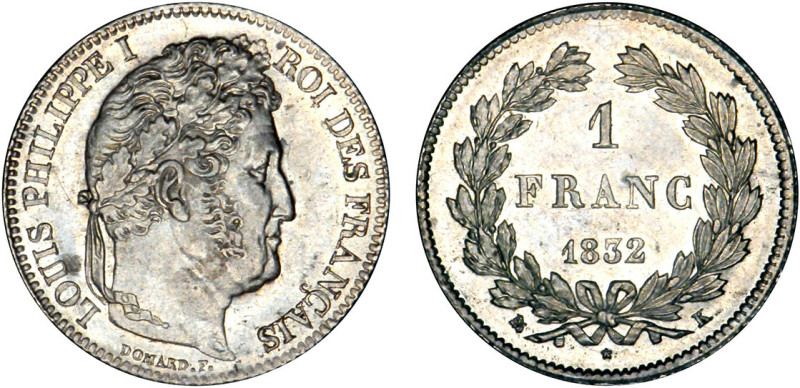 1 FRANC
1 FRANC Louis-Philippe I, laureate head
1832 K - SPL 62 (SUP++)
Très ...