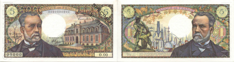 BANQUE DE FRANCE - XXe SIÈCLE
5 FRANCS (PASTEUR)
0.00 - UNC 64 (NEUF)
Spécime...