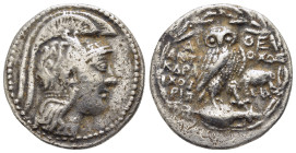 ATTICA. Athens.(151/0 BC). New Style Coinage.Tetradrachm.

EX BIGA.

Condition : The coin is in fair condition, with a well-preserved design. The ...