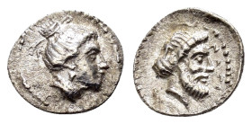 CILICIA.Nagidos.(Circa 400-380 BC).Obol.

Obv : Head of Aphrodite right; N to left.

Rev : Laureate and bearded head of Dionysos right.
SNG Franc...
