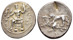 CILICIA.Tarsos. Mazaios. (Satrap of Cilicia, 361/0-334 BC).Stater.

Obv : &#67649;&#67663;&#67659;&#67669;&#67667;&#67654; ('b'ltrs' in Aramaic) .
...