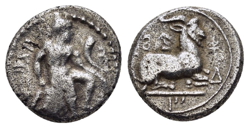 CYPRUS. Salamis. Evagoras I.(Circa 411-374 BC). 1/3 Stater.

Obv : Herakles se...