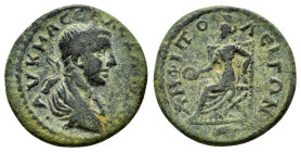 MACEDON. Amphipolis.Severus Alexander.(222-235).Ae.

Obv : ΑΥ Κ Μ Α ϹΕ ΑΛΕΖΑΝΔΡΟϹ.
Laureate head right.

Rev : AMΦIΠOΛEITΩN.
Turreted Tyche seated on ...