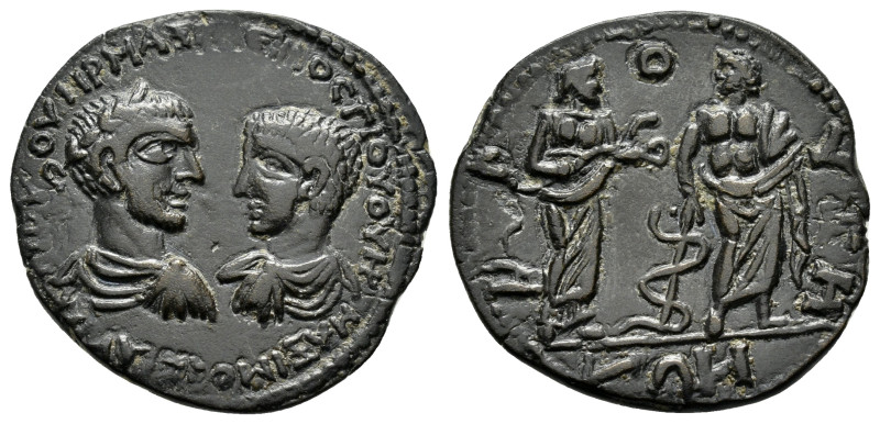 PHRYGIA. Bruzus. Maximinus I with Maximus Caesar.(235/6-238).Ae.

Obv : ΑΥΤ Κ ...