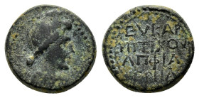 PHRYGIA. Eucarpeia. Julia Augusta.(Augusta, 14-29). Ae.

Obv : ΣEBAΣTH.
Draped bust right.

Rev : EYKAP/ΠITIKOY - AΠΦIA / IEPHA.
In four lines.
RPC I ...