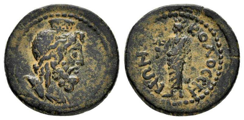 Phrygia. Kolossai. Pseudo-autonomous issue.(117-138).Ae.

Obv : Bust of Serapi...