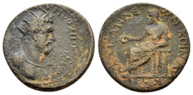 LYCAONIA.Dalisandus.Marcus Aurelius.(161-180).Ae.

Obv : ΑΥΤΟΚ ΚΑΙϹ Λ ΑVΡΗ ΟΥΗΡΟϹ ϹƐΒ ΑΡΜ ΠΑΡ ΜΗ.
Radiate-headed bust of Lucius Verus wearing cuira...