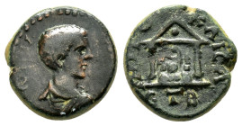CAPPADOCIA. Caesarea. Diadumenian.(Caesar, 217-218). Ae.

Obv : Μ ΟΠЄΛ ΑΝ ΔΙΑΔΟΥ, bare-headed and draped bust to right.

Rev : ΜΗΤΡΟ ΚΑΙϹΑ.
Disty...