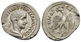 SYRIA. Seleucis and Pieria. Antioch. Gordian III.(238 - 244). Tetradrachm.

Obv : AYTOK K M ANT ΓOPΔIANOC CEB.
Laureate, draped and cuirassed bust ...