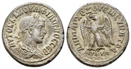 SYRIA. Seleucis and Pieria. Antioch. Philip II.(247-249). Tetradrachm.

Obv : AYTOK K M IOYΛI ΦIΛIΠΠOC CEB.
Radiate, draped and cuirassed bust righ...