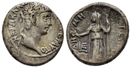 EGYPT. Alexandria. Nero.(54-68). BI Tetradrachm.

Obv : ΝΕΡΩ ΚΛΑΥ ΚΑΙΣ ΣΕΒΑ ΓΕΡ ΑΥΤΟ.
Laureate head of Nero to right.

Rev : ΔΗΜΗΤΕΡ / L Ε.
Deme...