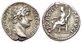 HADRIAN.(117-138).Rome.Denarius.

Obv : HADRIANVS AVG COS III P P.
Laureate head right.

Rev : FORTVNAE REDVCI.
Fortuna seated left, holding rud...