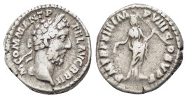 COMMODUS.(177-192).Rome.Denarius.

Obv : M COMM ANT P FEL AVG BRIT.
Laureate head right.

Rev : P M TR P XIII IMP VIII COS V P P.
Libertas stand...