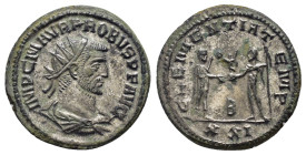 PROBUS.(276-282).Antioch.Antoninianus.

Obv : IMP C M AVR PROBVS P F AVG.
Radiate, draped and cuirassed bust right.

Rev : CLEMENTIA TEMP / B• / ...