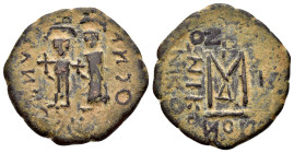 SASANIAN KINGS. Khosrau II.(591-628) .Struck during the Sasanian occupation of Syria.Follis.

Obv : Phocas and Leontia standing facing, each holding...