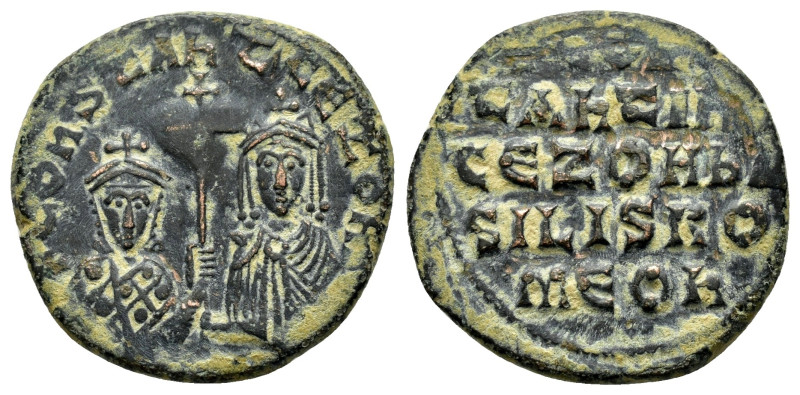 CONSTANTINE VII PORPHYROGENITUS and ZOE.(913-959).Constantinople.Follis.

Obv ...