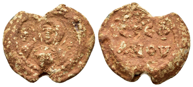 BYZANTINE LEAD SEAL of STEFANOS OFFICER with THE MOTHER of GOD NIKOPOIOS.(7th Ce...