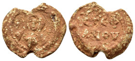 BYZANTINE LEAD SEAL of STEFANOS OFFICER with THE MOTHER of GOD NIKOPOIOS.(7th Century).Pb.

Obv : Facial bust of the Mother of God "Nikopoios" with ...
