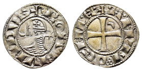 CRUSADERS.Antioch.Bohemund III.(1162-1201).BI Denier.

Obv : +BOAMVNDVS.
Profile bust with crescent left and star right.

Rev : +ANTIOCHIA.
Smal...