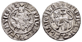 CILICIAN ARMENIA.Levon I.(1198-1219).Sis.Half Double Tram.

Obv : ✠ Լեւոն, Հայոց Թագավոր.(Levon, king of the Armenians in Armenian scrip).
Levon se...