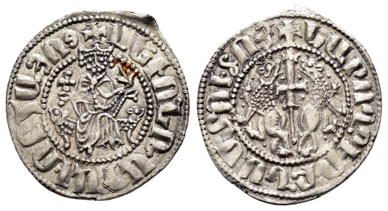 CILICIAN ARMENIA.Levon I.(1198-1219).Sis.Tram.

Obv : ԼԵԻՈՆ ԹԱԳ[ԱՈՐ Հ]ԱՅԻՈՑ.(L...