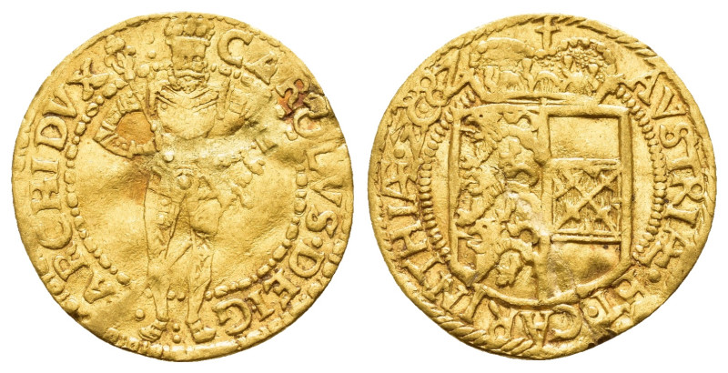 AUSTRIA.Carlo Arciduca.(1564-1590).Ducato 1587. Au.

Obv : CAROLVS DEI G - ARC...