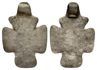 BYZANTINE EMPIRE.SILVER CROSS.(8th-10th century).Ar.

Condition : Good very fine

Material : Bronze.

Weight : 0.68 gr
Diameter : 21X14 mm