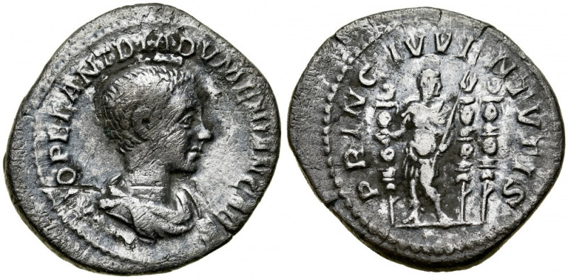 Rzym, Diadumenian 217-218, Denar. PRINC IVVENTVTIS. R. RIC IV 102, RSC 3b, obieg...