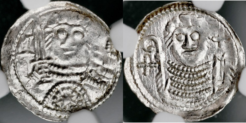 Władysław II Wygnaniec 1138-1146, Denar, Av.: Książę z mieczem i tarczą, na niej...