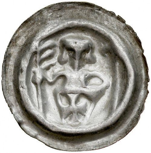 Pomorze Wschodnie, Świątopełk II Wielki 1217-1266, Brakteat guziczkowy, Av.: Ryc...
