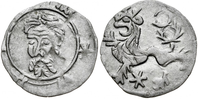 Śląsk, Zygmunt Luksemburczyk 1419-1437, Halerz ok. 1422, Av.: Głowa Św. Jana, Rv...