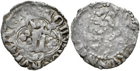 Ludwik Węgierski 1370-1382, Kwartnik ruski, Av.: Ukoronowana litera L, Rv.: Korona.