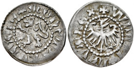 Władysław Jagiełło 1386-1434, Kwartnik ruski, Av.: Orzeł, RV.: Lew.