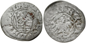 Władysław Jagiełło 1386-1434, Półgrosz, Kraków, Av.: Korona, pod nią krzyżyk, Rv.: Orzeł jagielloński.
